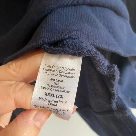 Time and Tru Blue Ruffle Sleeve Sweatshirt - Picture 7 of 11